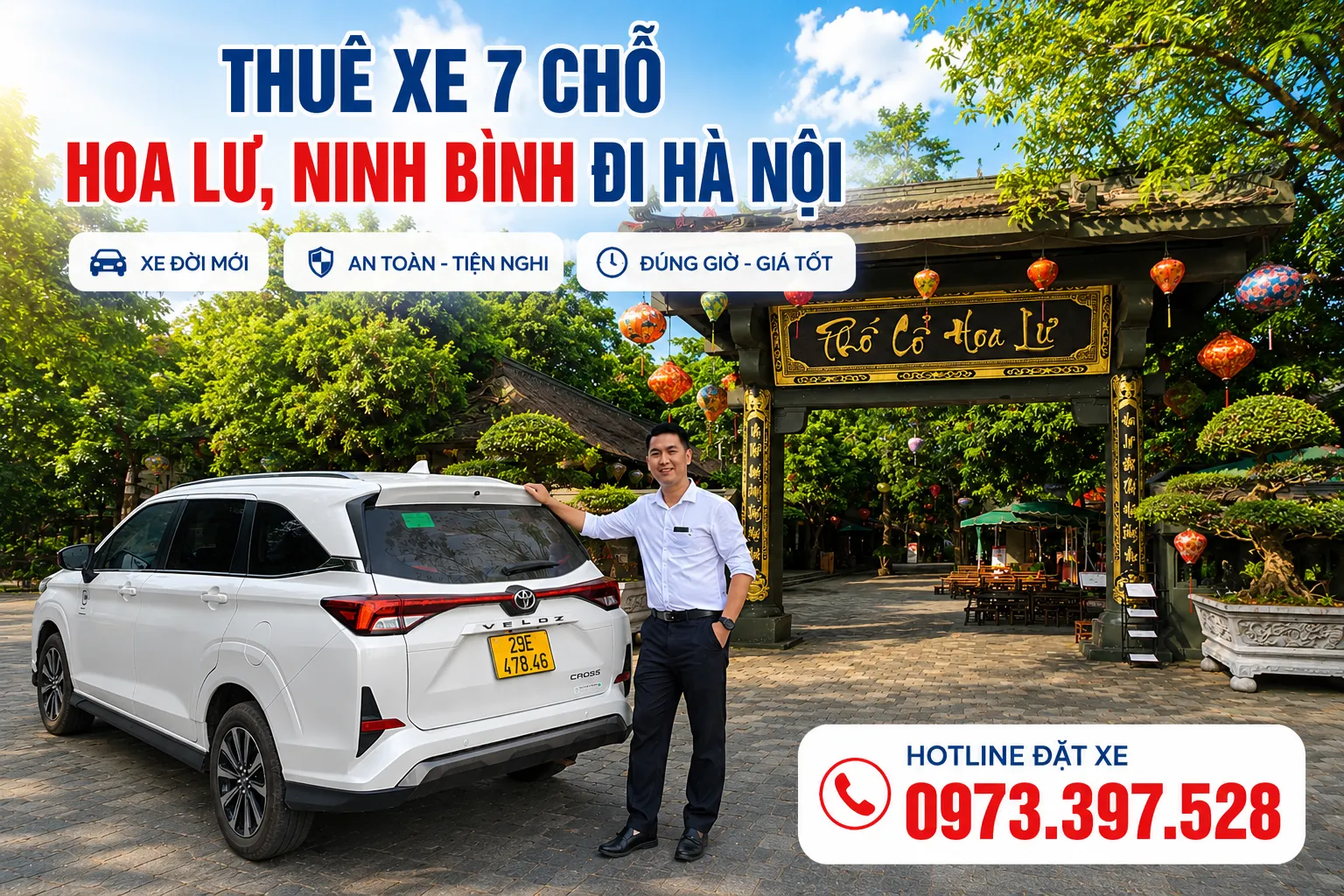Thuê xe 7 chỗ Hoa Lư Ninh Bình đi Hà Nội Thuê xe 7 chỗ Hoa Lư Ninh Bình đi Hà Nội