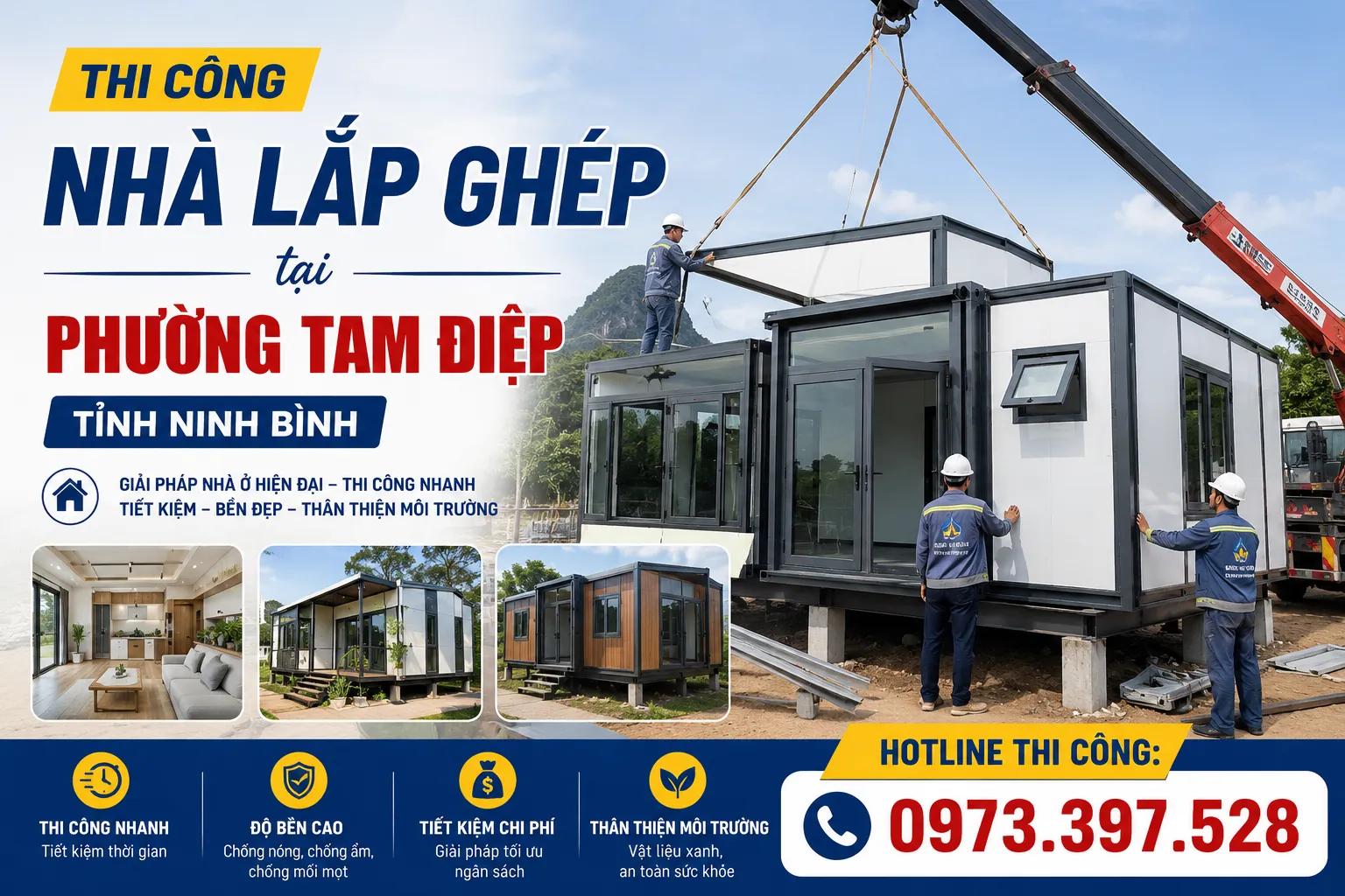 Thi công nhà lắp ghép tại phường Tam Điệp tỉnh Ninh Bình